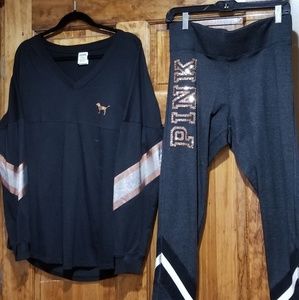 Pink campus shirt and leggings